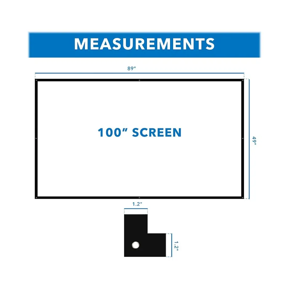 Projector Screens<Mount-It! 100" Manual Wall & Ceiling Projector Screen, Black/Matte White (MI-640)