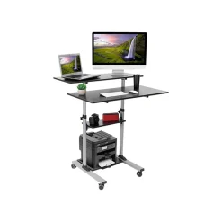 Sale 37"-55" Plastic/Steel Adjustable Desk, Black/Gray (MI-7970) Standing Desks