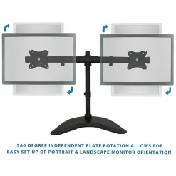 Mount-It! Adjustable Dual Monitor Freestanding Desk Stand, Up to 27