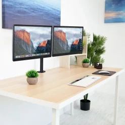 Mount-It! Adjustable Dual Monitor Arm Mount, Up To 32" Monitor, Black (MI-2752)* Monitor Mounts & Stands