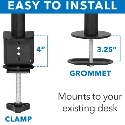 Mount-It! Adjustable Dual Monitor Arm Mount, Up To 32