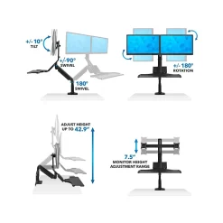 Mount-It! Adjustable Dual-Monitor Mount, Up to 27