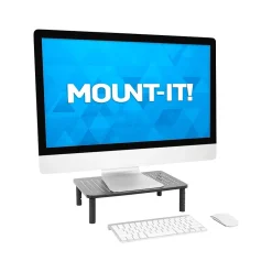 Mount-It! Adjustable Monitor Stand, Up to 32", Black (MI-7363)* Monitor Mounts & Stands