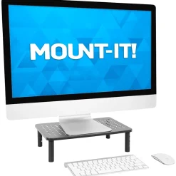 Mount-It! Adjustable Monitor Stand, Up to 32" Monitor, Gray, 2/Pack (MI-7364)* Monitor Mounts & Stands
