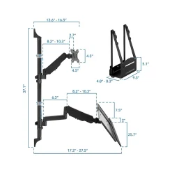 Mount-It! Adjustable Monitor Wall Mount Workstation, Up to 32