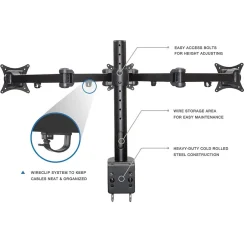 Mount-It! Adjustable Triple Monitor Mount, Up to 32