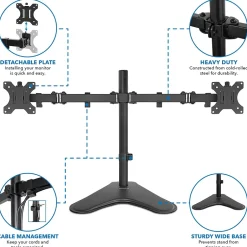 Mount-It! Dual Adjustable Monitor Arm, Up To 32