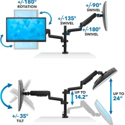Mount-It! Dual Monitor Arm Desk Mount for 19