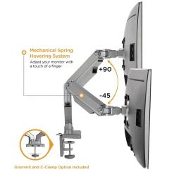 Mount-It! Dual Monitor Mount Arm with 2 USB Ports (MI-2762)* Monitor Mounts & Stands
