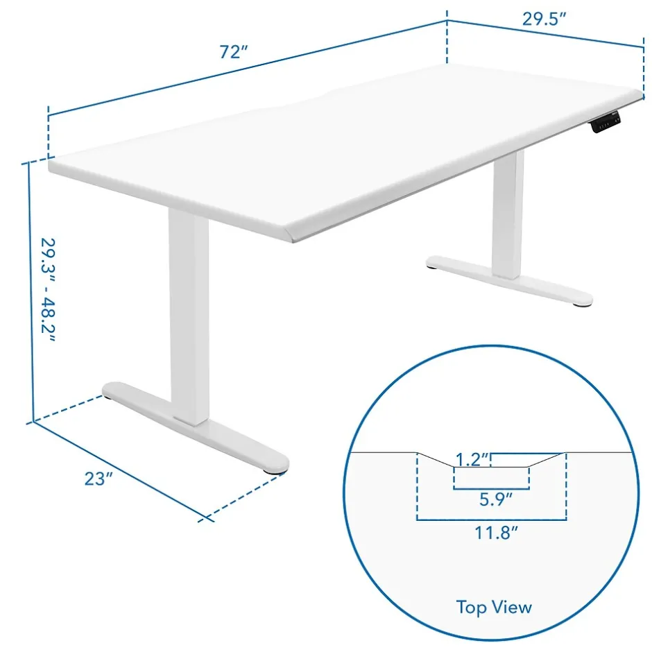 Hot Dual Motor 72"W Electric Adjustable Standing Desk, White (MI-18124) Standing Desks