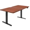 Discount Dual Motor 60"W Electric Adjustable Standing Desk, Black/Hazelnut Brown (MI-18125) Standing Desks