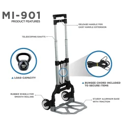 Hand Trucks & Dollies<Mount-It! Folding Hand Truck and Dolly, 165 lbs., Silver/Black (MI-901)