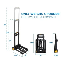 Hand Trucks & Dollies<Mount-It! Folding Luggage Cart and Dolly, 77 lb. Capacity, Black/Yellow (MI-912)