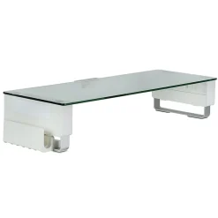 Mount-It! Glass Computer Monitor Stand with Brushed Aluminum Legs, 66 lbs. Capacity (MI-7264)* Monitor Mounts & Stands