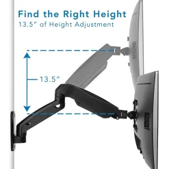 Mount-It! Height Adjustable Monitor Wall Mount Arm for 13