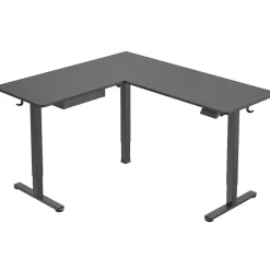 Hot MI-15001 63"W L-Shaped Adjustable Particle Board Standing Desk, (MI-15001) Standing Desks