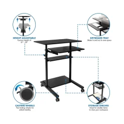 New Mobile 32"W Adjustable Standing Desk, Black (MI-7998B) Standing Desks
