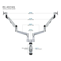 Mount-It! Modular Dual Adjustable Monitor Arms, Up to 30