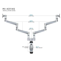 Mount-It! Modular Dual Adjustable Monitor Arms, Up to 30
