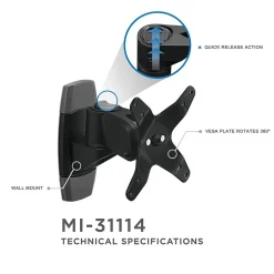 Mount-It! Modular Mount Adjustable Monitor Mount, Up to 30