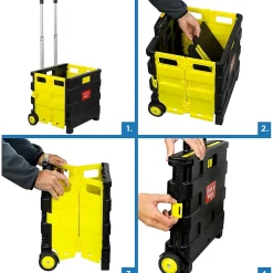 Hand Trucks & Dollies<Mount-It! Rolling Utility Cart, Folding and Collapsible, 55 lbs., Black/Yellow (MI-904)
