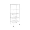 Sale 5-Tier Metal Shelving Unit with Wheels, 24", Silver (MI-7862) Shelving