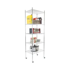 Sale 5-Tier Metal Shelving Unit with Wheels, 24