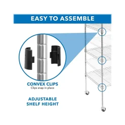Sale 5-Tier Metal Shelving Unit with Wheels, 24