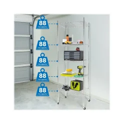 Sale 5-Tier Metal Shelving Unit with Wheels, 24