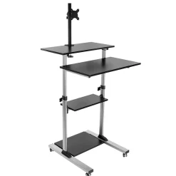 Outlet 28"W Adjustable Steel Standing Desk with Monitor Mount, Grey (MI-7942) Standing Desks