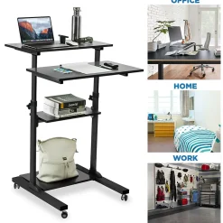 Online 28"W Adjustable Steel Standing Desk, Black (MI-7940) Standing Desks