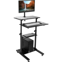 Hot 28"W Adjustable Steel Standing Desk, Black (MI-7942BLK) Standing Desks