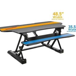 Discount 49"W Electric Adjustable Standing Desk Converter with USB Charging Port, Black (MI-7962) Standing Desks