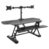 Outlet 47"W Electric Adjustable Standing Desk Converter with Dual Monitor Mount and USB Charging Port, Black (MI-8054) Standing Desks