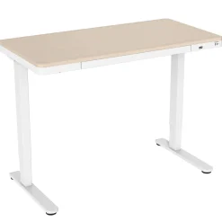 Discount 47"W Electric Adjustable Standing Desk, Maple/White (MI-15004) Standing Desks