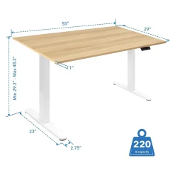 Discount 55"W Electric Rectangular Adjustable Standing Desk, (MI-18097) Standing Desks