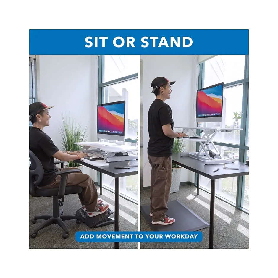 38"W Electric Rectangular Adjustable Standing Desk Converter, White (MI-8012) Standing Desks