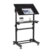 Online 24"W Lectern Adjustable Steel Standing Podium, Black (MI-7941) Standing Desks