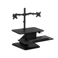 Online 24"W Manual Adjustable Standing Desk Converter with Dual Monitor Mount, Black (MI-7914) Standing Desks