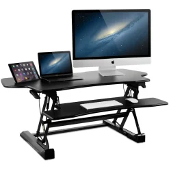 Best 12"W Rectangular Adjustable Metal Standing Desk Converter, Black (MI-7925) Standing Desks