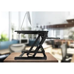 Outlet 35.5"W Rectangular Adjustable Metal Standing Desk Converter, Black (MI-7955) Standing Desks