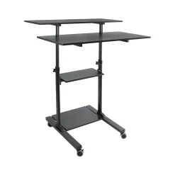 New Mount-lt! 37"-55" Adjustable Monitor Rolling Stand up Desk, Black (MI-7970B) Standing Desks