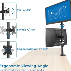 Mount-It! Mount-lt! Adjustable Monitor Mount, Up to 32