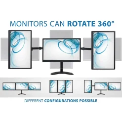 Mount-It! Mount-lt! Adjustable Triple Monitor Stand, Up to 27