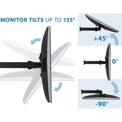 Mount-It! Mount-lt! Adjustable Triple Monitor Stand, Up to 27