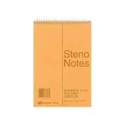 National Brand Steno Pad, 6" x 9", Gregg Ruled, Brown, 60 Sheets/Pad (RED36646) Outlet