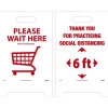 Social Distance Signage<National Marker Double-Sided A-Frame Sign, "We are Practicing Social Distancing," 19" x 12", White/Red (FS42)