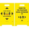Social Distance Signage<National Marker Double-Sided A-Frame Sign, "Please Practice Social Distancing," 19" x 12", Yellow/Black/Red (FS43)