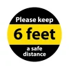 Social Distance Signage<National Marker Projector Lens, "Please keep a safe distance," 2.5" x 2.5", Yellow/Black (VSPL6)