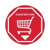 Social Distance Signage<National Marker Projector Lens, "Please Wait Here," 2.5" x 2.5", Red/White (VSPL5)
